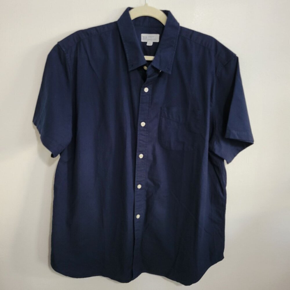 Gap Men's Half Sleeve button down shirt Navy size XL - Picture 3 of 9